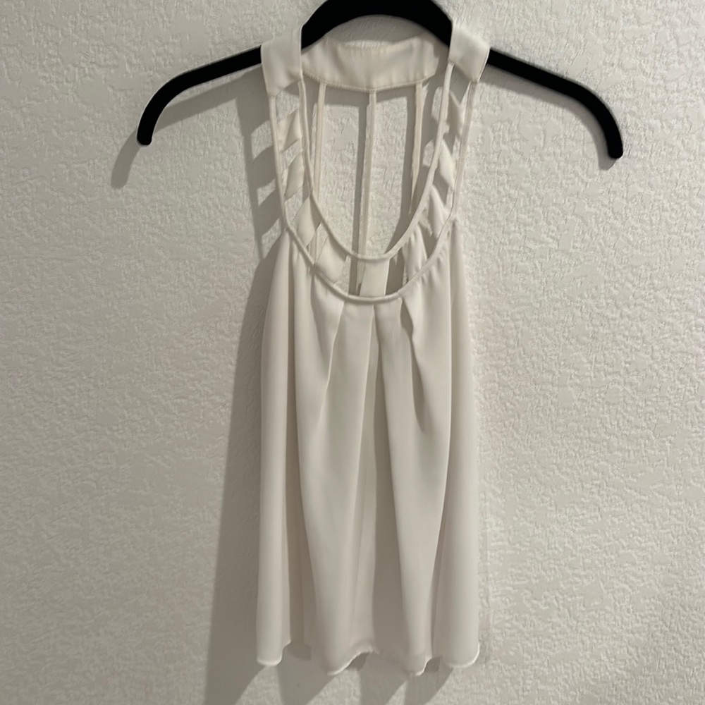White cut out blouse top